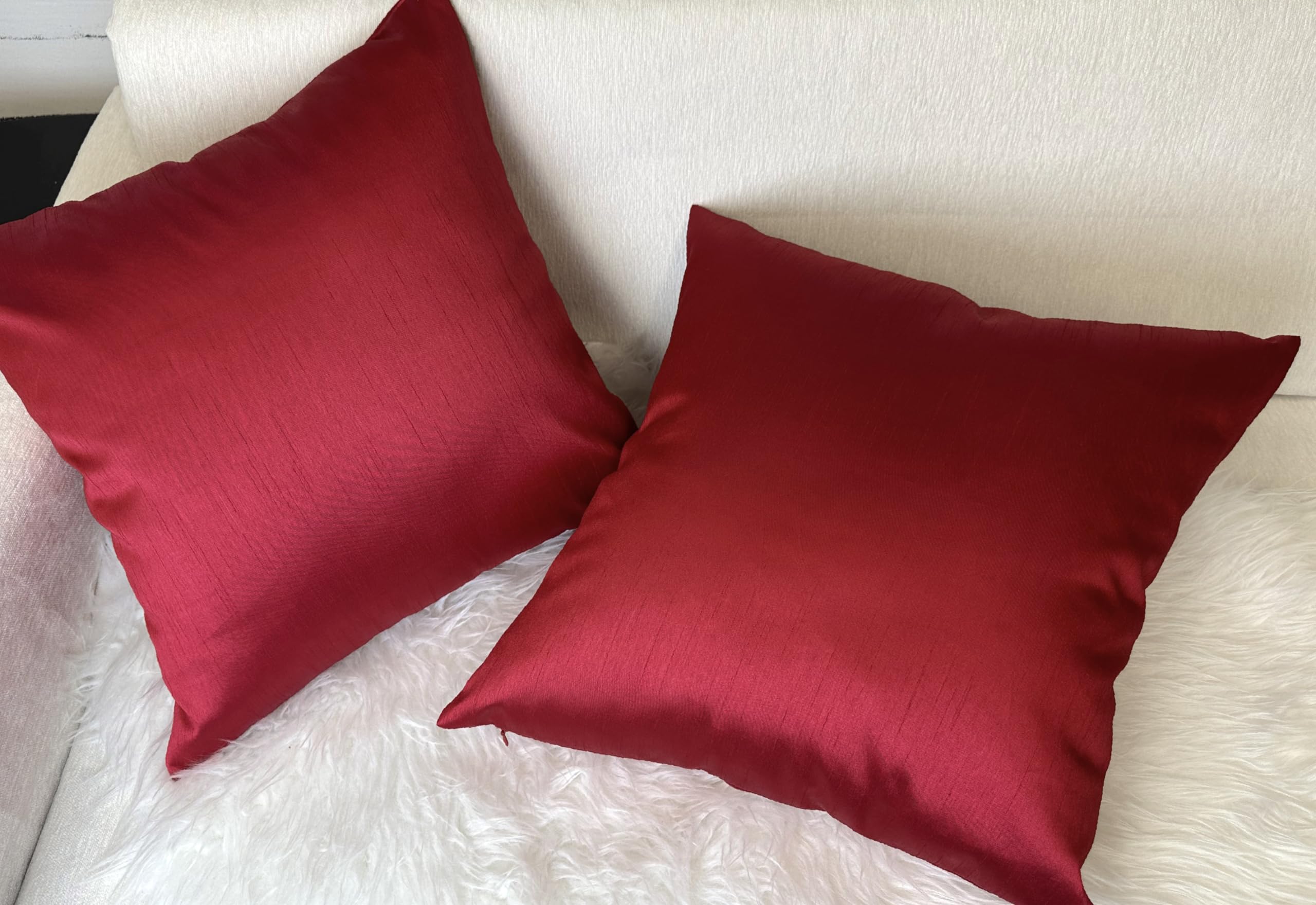 Amazon.co.jp: Aiking Home フェイクシルク クッションカバー ジッパー